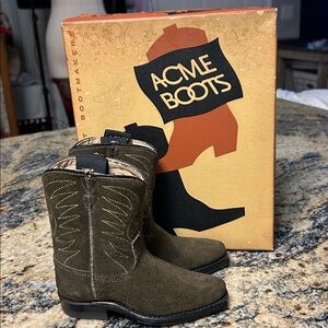 60’s acme suede Leather toddler cowboy boots